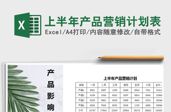 2021年上半年產(chǎn)品營銷計劃表