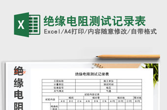 2021年絕緣電阻測試記錄表