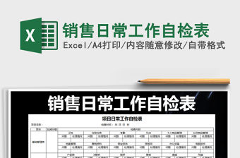 2021年銷售日常工作自檢表