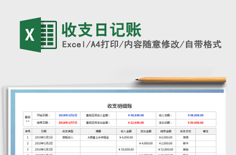 2021年收支日記賬