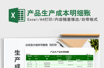 2021年產(chǎn)品生產(chǎn)成本明細賬