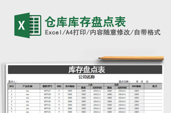 2021年倉庫庫存盤點表