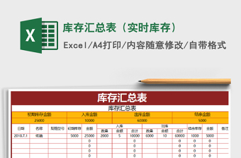 2021年庫(kù)存匯總表（實(shí)時(shí)庫(kù)存）