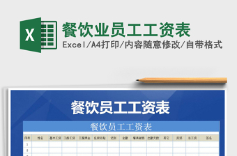 2021年餐飲業(yè)員工工資表