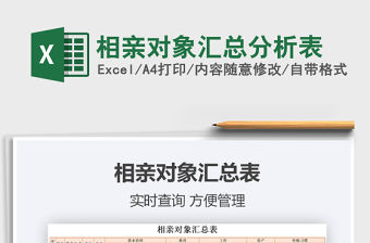 2021年相親對象匯總分析表