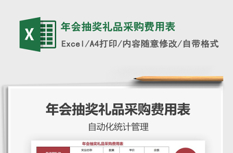 2021年年會(huì)抽獎(jiǎng)禮品采購(gòu)費(fèi)用表