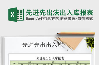 2022原材料的先進先出管理表