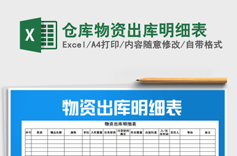 2021年倉庫物資出庫明細表