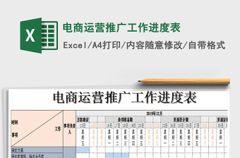 2021年电商运营推广工作进度表