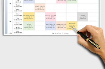 2021年大學課程表（英文）免費下載