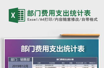 2021年部門費用支出統(tǒng)計表