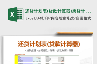 2021年還貸計劃表(貸款計算器)房貸計算器