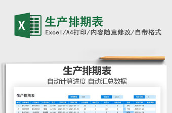 2021年生產(chǎn)排期表