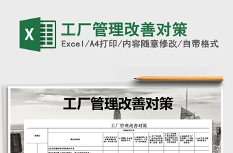 2021年工廠管理改善對(duì)策
