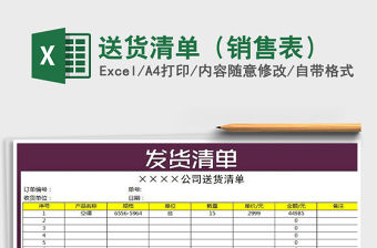 2021年送貨清單（銷售表）