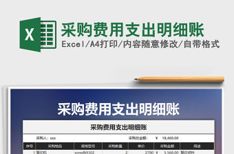 2021年采購費用支出明細賬