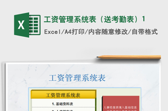 2021年工資管理系統(tǒng)表（送考勤表）1