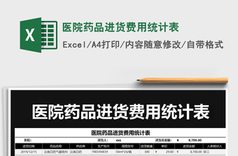 2021年醫(yī)院藥品進(jìn)貨費(fèi)用統(tǒng)計(jì)表免費(fèi)下載