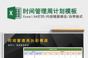 2021年時間管理周計劃模板