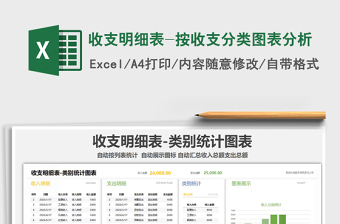 2021年收支明細(xì)表-按收支分類圖表分析