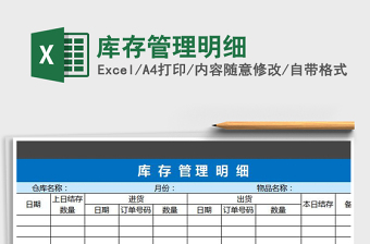 2021年庫存管理明細(xì)