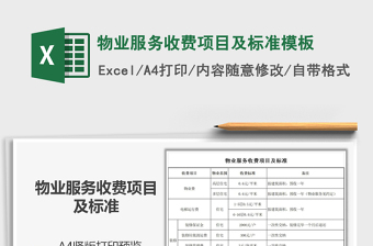 2021年物業(yè)服務(wù)收費(fèi)項(xiàng)目及標(biāo)準(zhǔn)模板