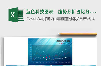 2021年藍色科技圖表  趨勢分析占比分析財務營銷