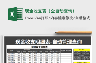 2022现金收支表  可查询