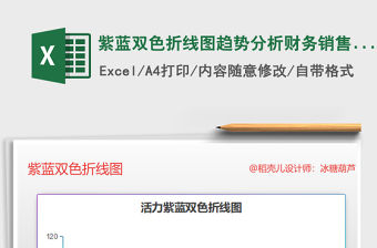2021年紫藍雙色折線圖趨勢分析財務銷售報表圖表