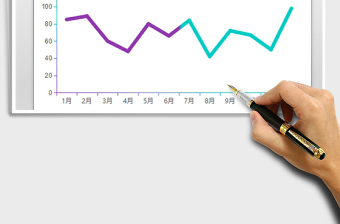 2021年紫蓝双色折线图趋势分析财务销售报表图表