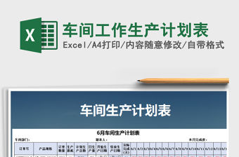 2021年車間工作生產計劃表