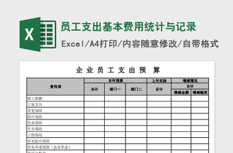 2021年員工支出基本費用統(tǒng)計與記錄