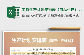 2021年工作生產計劃安排表（商品生產計劃）