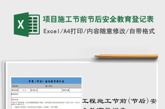 2021年項目施工節前節后安全教育登記表