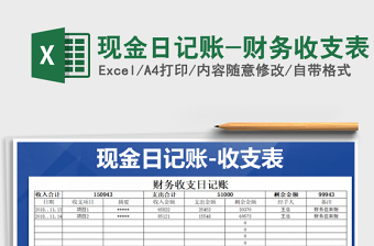 2021年現(xiàn)金日記賬-財務收支表