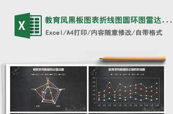 2021年教育風(fēng)黑板圖表折線圖圓環(huán)圖雷達圖