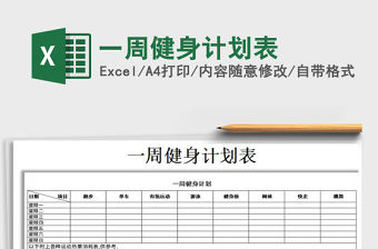 2021年一周健身計劃表