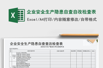 2021年企业安全生产隐患自查自改检查表