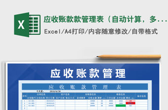 2021年應收賬款款管理表（自動計算，多色提醒）