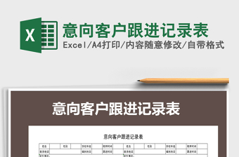 2021年意向客戶跟進記錄表