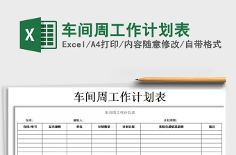 2021年車間周工作計劃表