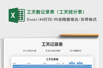 2021年工天數(shù)記錄表（工天統(tǒng)計(jì)表）