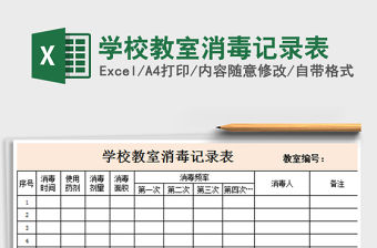 2021年學校教室消毒記錄表