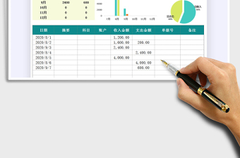 2021年现金日记账-收支图表分析免费下载