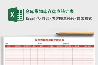 2021年倉庫貨物庫存盤點(diǎn)統(tǒng)計(jì)表
