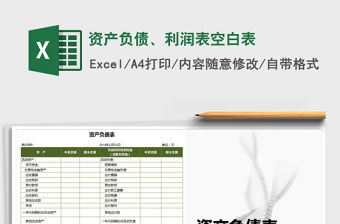 2021年資產負債、利潤表空白表