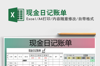 2021年現(xiàn)金日記賬單