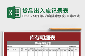 2021年貨品出入庫記錄表