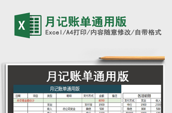 2021年月記賬單通用版