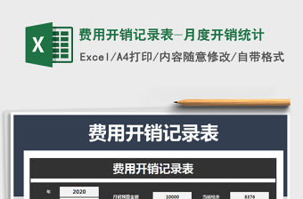 2021年費用開銷記錄表-月度開銷統計
